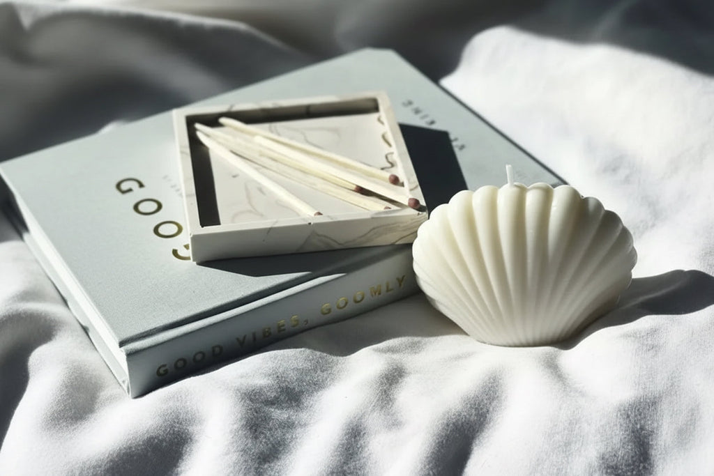 Organic Beeswax White Shell Ritual Candles