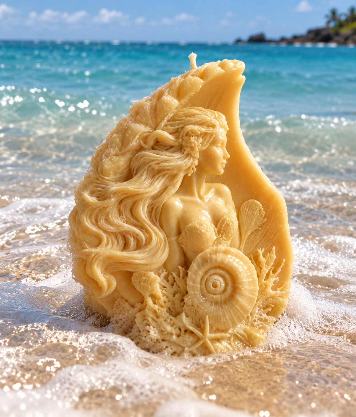 Mystical Mermaid Ritual Candle | Organic Beeswax Transformation Candle