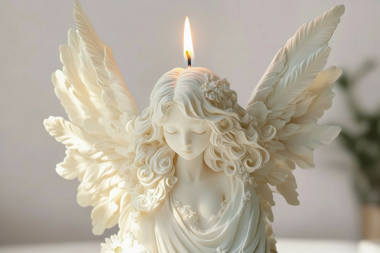 Organic Beeswax Angel Handcrafted beeswax candle