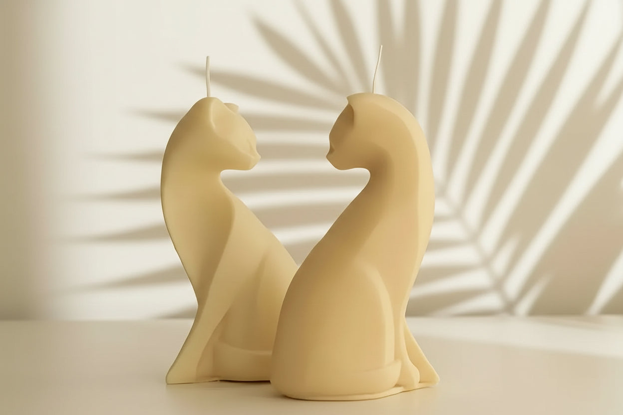 Organic Beeswax Cats handcrafted natural beeswax candles