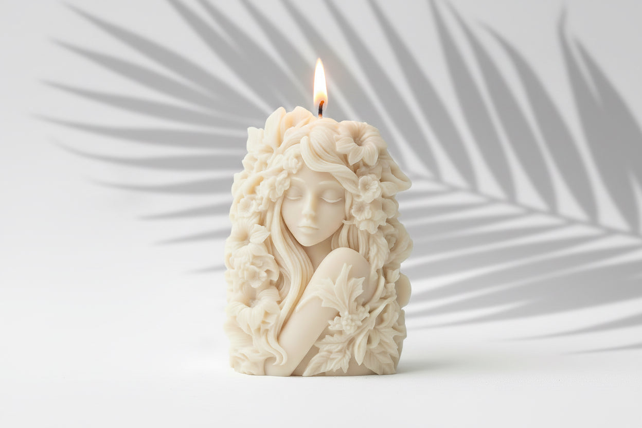 Organic Beewax Nature Goddess Ritual Candle