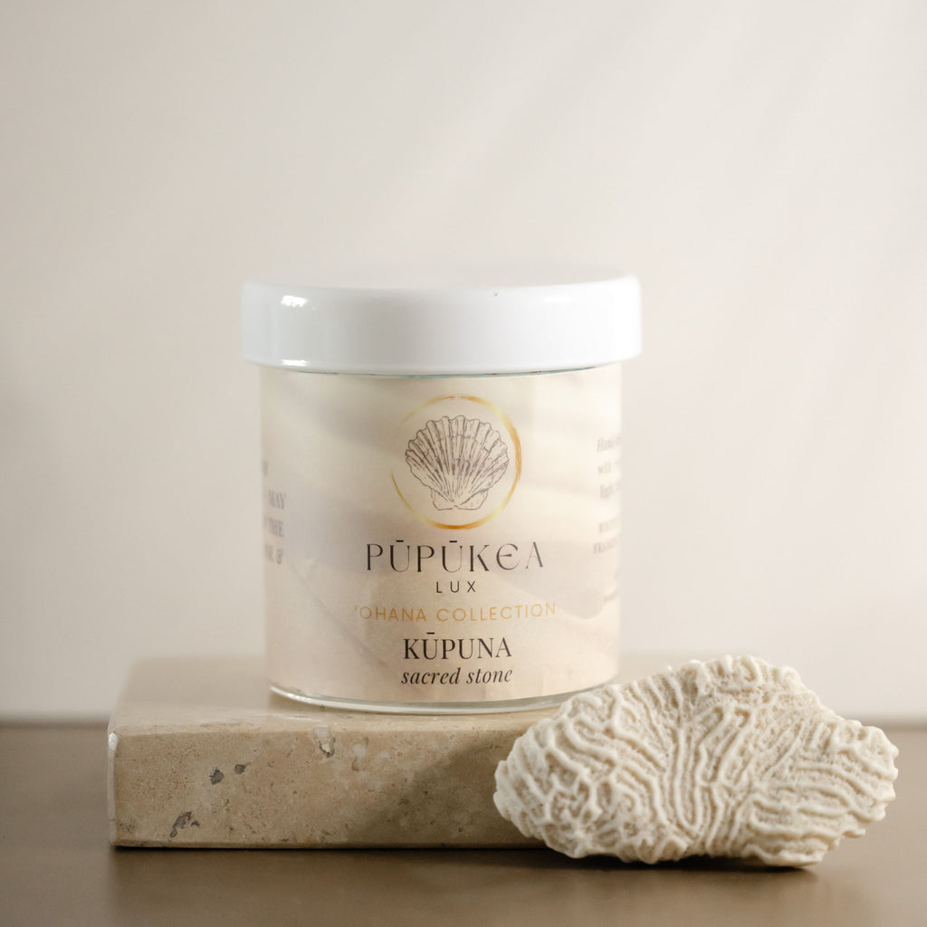 Kūpuna Candle Sacred Stone Glow